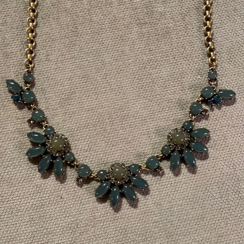 J. Crew Blue Flower Necklace NWT